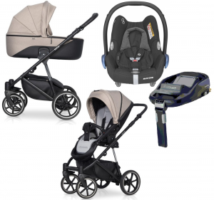 Riko SIDE wózek dziecięcy 4w1+ fotelik Maxi-Cosi CabrioFix+ baza FamilyFix