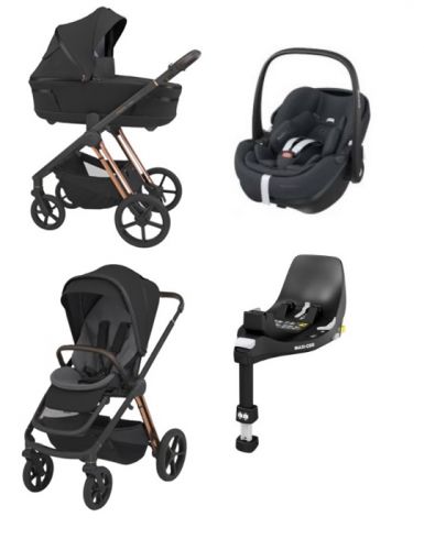Espiro Miloo 2024 wózek 4w1 Maxi Cosi Pebble 360 Pro + Baza FAMILYFIX 360