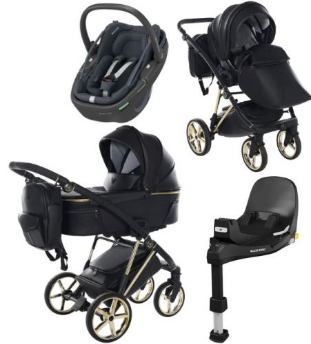 JUNAMA Air Premium wózek 4w1 + fotelik MAXI COSI Coral 360  + baza FamilyFix 360 Pro