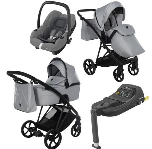 JUNAMA Air V3 wózek 4w1 + fotelik MAXI-COSI CabrioFix + baza CabrioFix