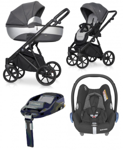 Riko NANO PRO wózek dziecięcy 4w1+ fotelik Maxi-Cosi CabrioFix+ baza FamilyFix