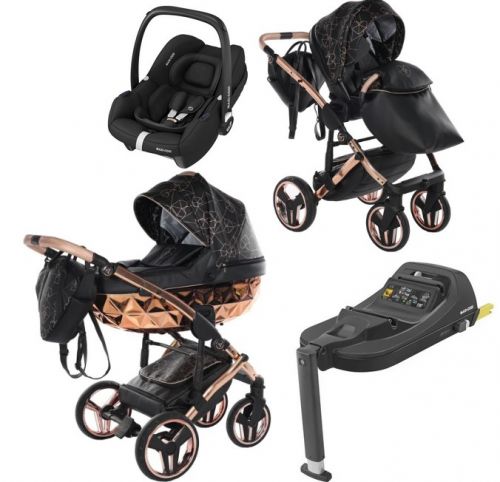 JUNAMA Heart wózek 4w1 + fotelik MAXI-COSI CabrioFix + baza CabrioFix