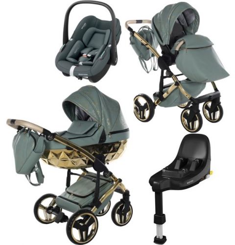 JUNAMA Heart wózek 4w1 + fotelik MAXI-COSI Pebble S + baza FamilyFix S