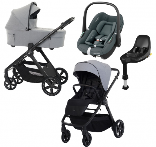 Espiro Only wózek 4w1 fotelik Maxi-Cosi Pebble S + baza FamilyFix S