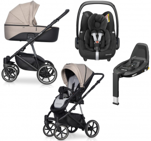 Riko SIDE wózek dziecięcy 4w1+ fotelik Maxi-Cosi Pebble Pro i-Size+ baza FamilyFix3