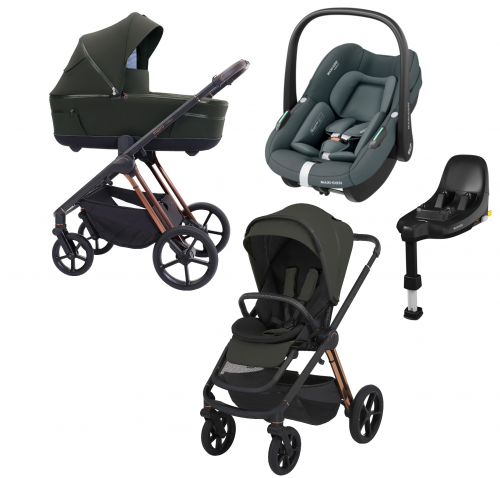 Espiro Miloo wózek 4w1 fotelik Maxi-Cosi Pebble S + baza FamilyFix S