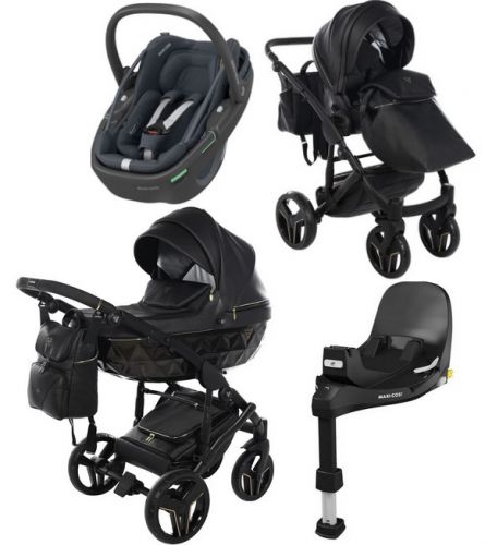 JUNAMA S-Class wózek 4w1 + fotelik MAXI-COSI Coral 360 + baza FamilyFix 360 Pro