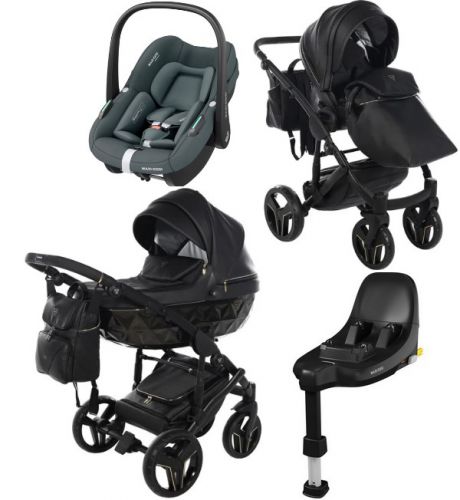 JUNAMA S-Class wózek 4w1 + fotelik MAXI-COSI Pebble S + baza FamilyFix S