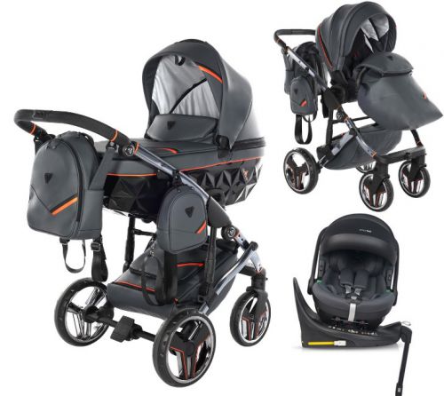 JUNAMA Sport wózek 4w1 + fotelik EASYGO Buz Pro + baza obrotowa ISOFIX